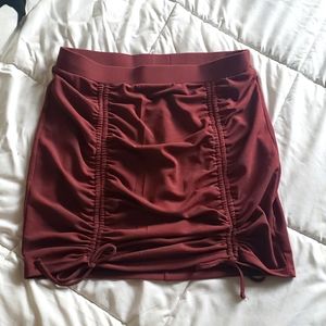 Maroon rust scrunch skirt